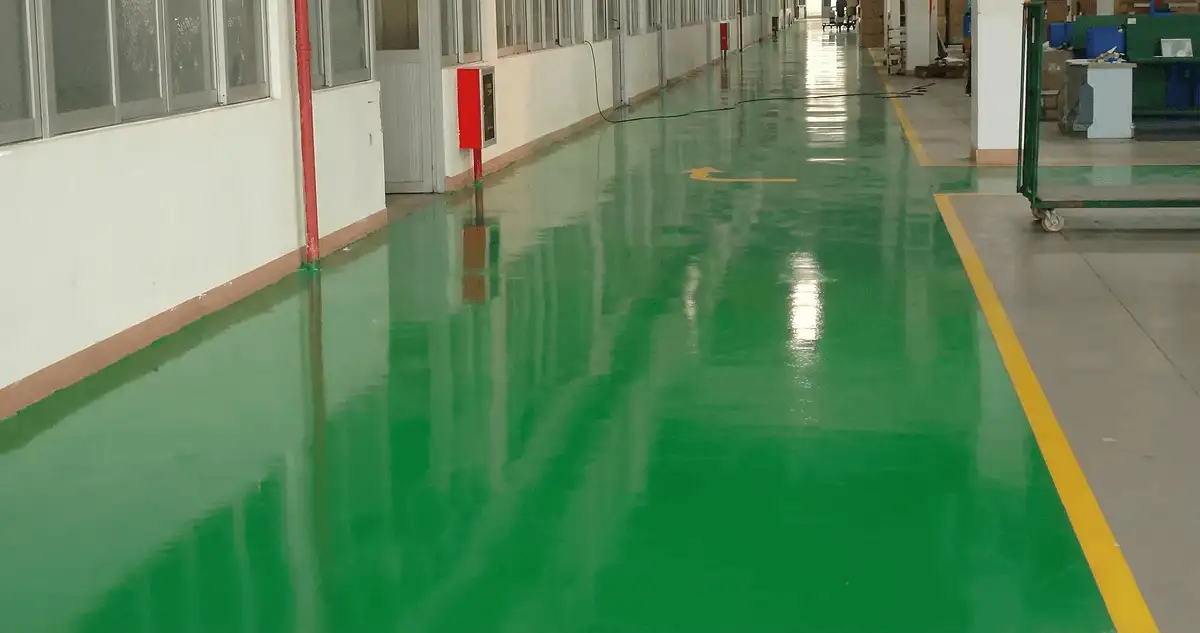 A factory floor professionally covered and marked with epoxy flooring in Las Vegas, NV
