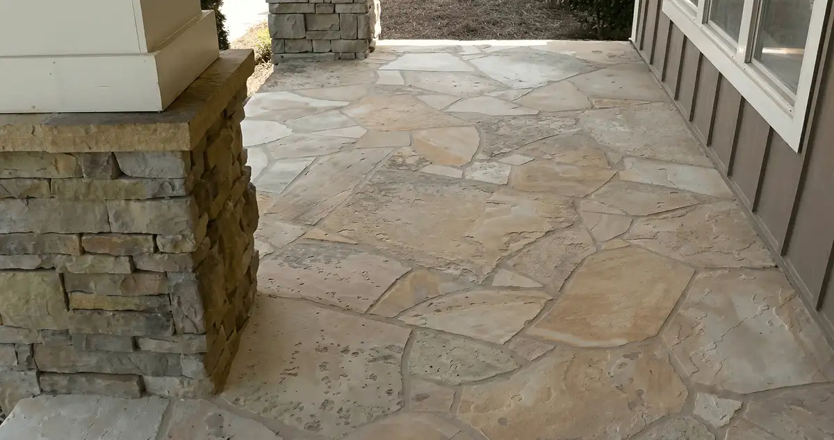 House entrance with professionally installed stone flooring in Las Vegas NV