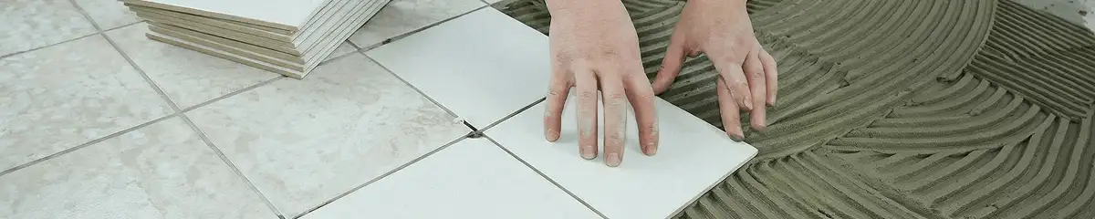 Professional installing white tile floors in Las Vegas, NV